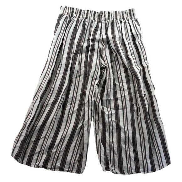 Maurices Womens Pants Medium Striped Wide-Leg Linen Blend Pull On Casual Travel - Picture 2 of 12